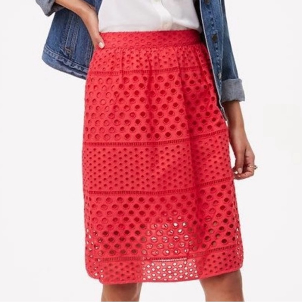 LOFT Coral Lace Skirt